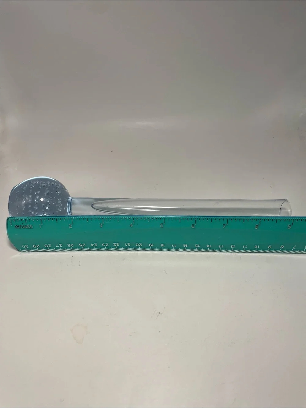 Scandinavian Art Bud Vase Long Slender Vtg MCM Light Blue